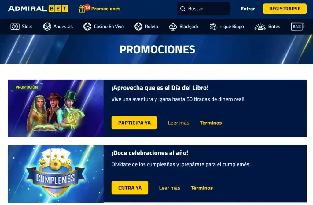 Activar código bono admiralbet para giros gratis 2025